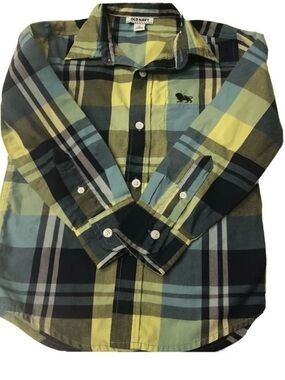 Old Naxy Sz XS Boys Button Down Plaid Shirt